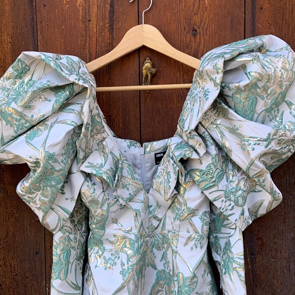 ASOS Luxe Jacquard Mini Dress Size 6 - Picture 9 of 16